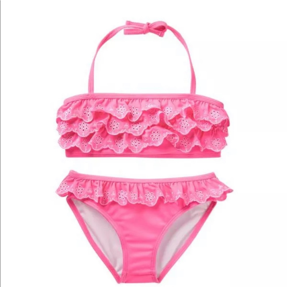 GYMBOREE  Ruffle 2 Piece Swimsuit NWT
SIZE XL (14) Pink